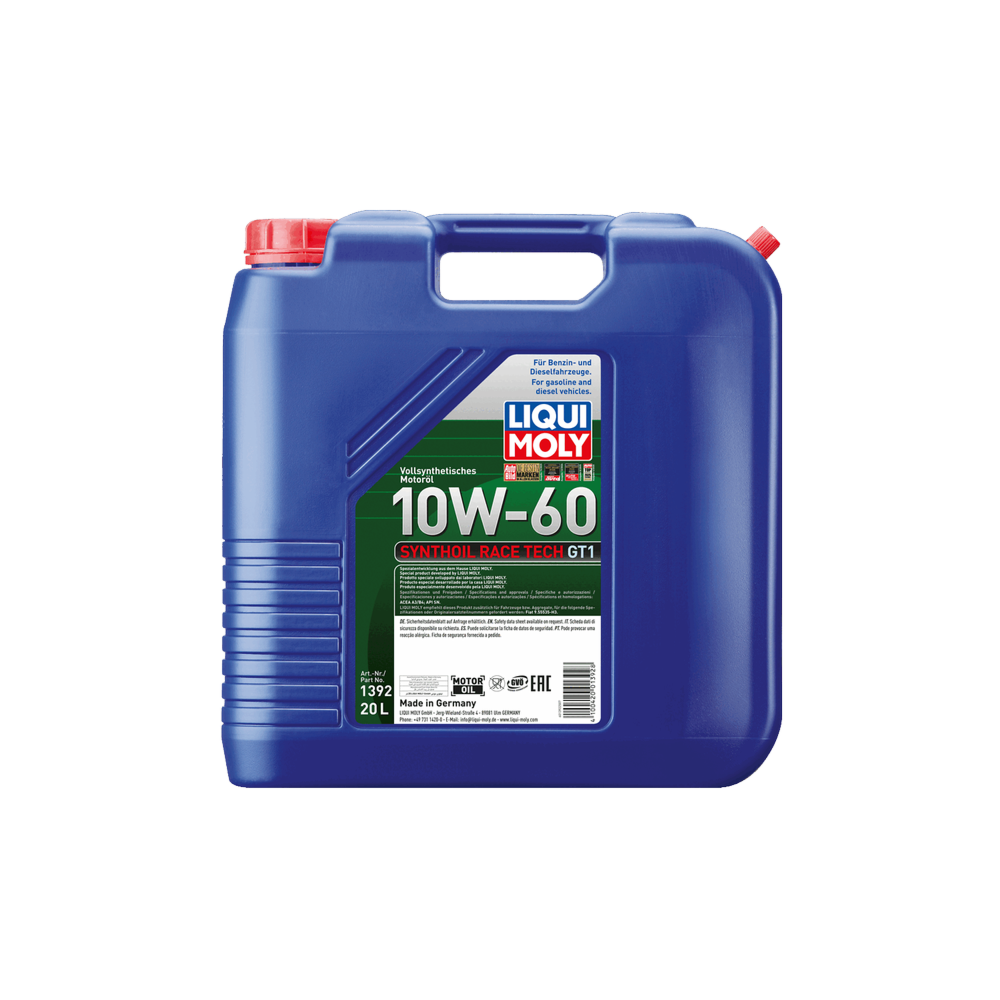 Моторное масло LIQUI MOLY SYNTHOIL RACE TECH GT1 10W60 20L | Oiler