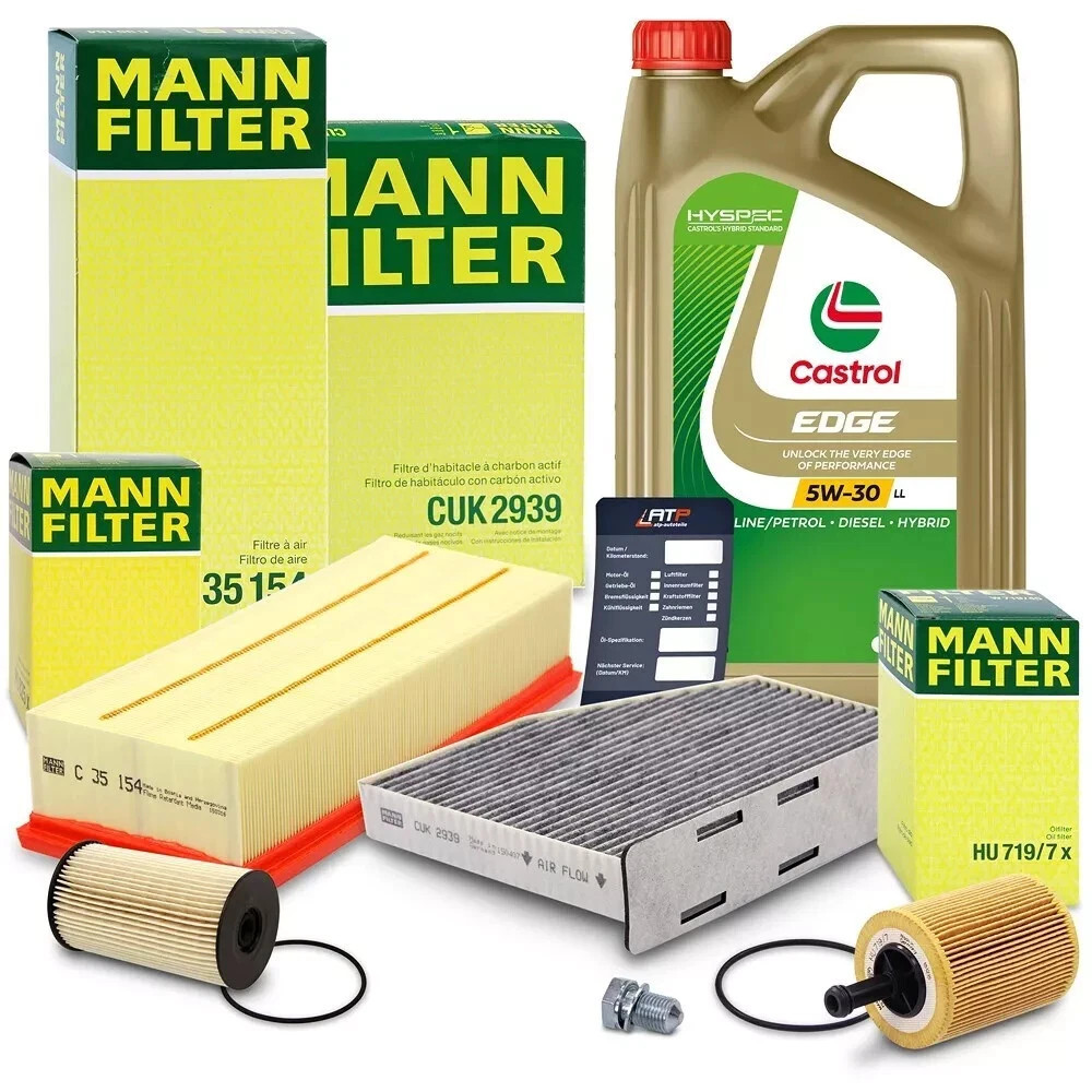 MANN INSPECTION PACK ET+5L CASTROL FOR AUDI A3 SKODA VW GOLF 6 PASSAT 1.9 2.0 TDI | Oiler